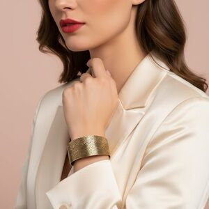 Paparazzi Elegant Gold-Tone Patterned Cuff Bracelet NWOT